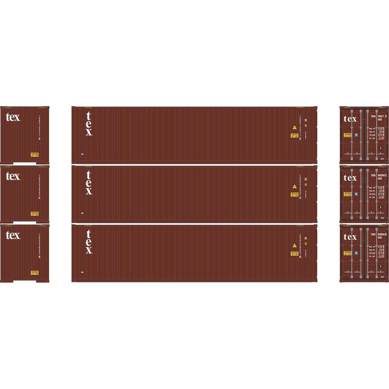 HO ATH 40' Corrugated High-Cube Containers, TGHU #758517-3/949994-2/950004-6 (3)