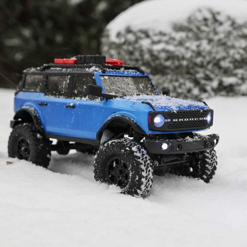 1/24 SCX24 2021 Ford Bronco 4X4 RTR Brushed Rock Crawler (Battery & Charger Included), Blue