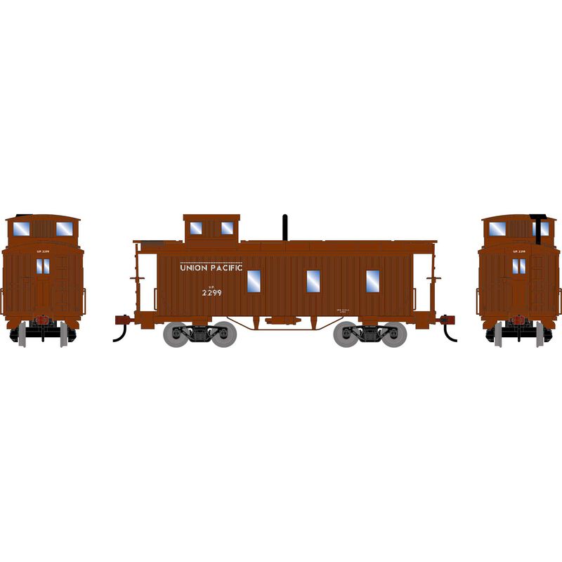 HO ATH 3-Window Wood Caboose, UP #2299