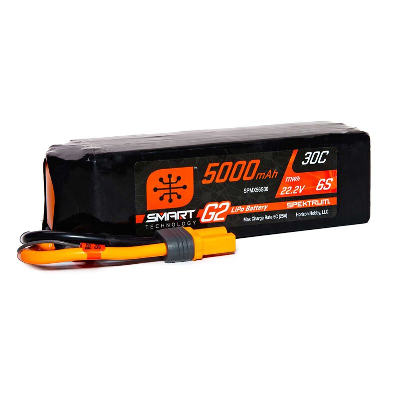22.2V 5000mAh 6S 30C Smart G2 LiPo Battery: IC5