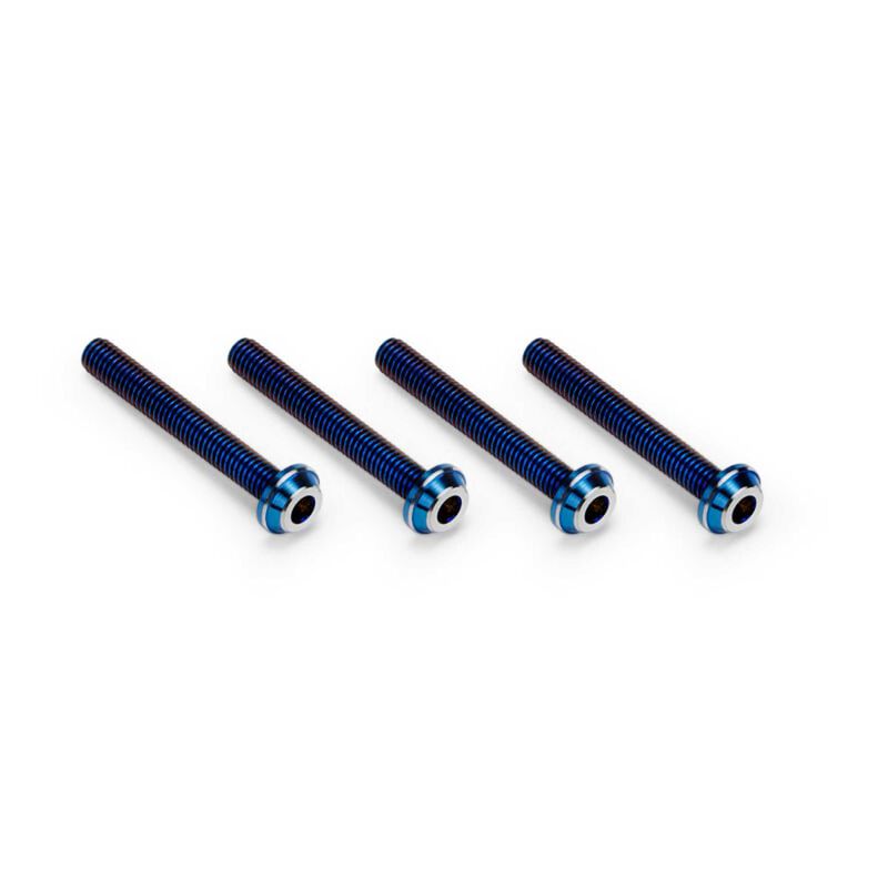 3x22mm Top Hat Titanium screw, burnt blue - 4pc