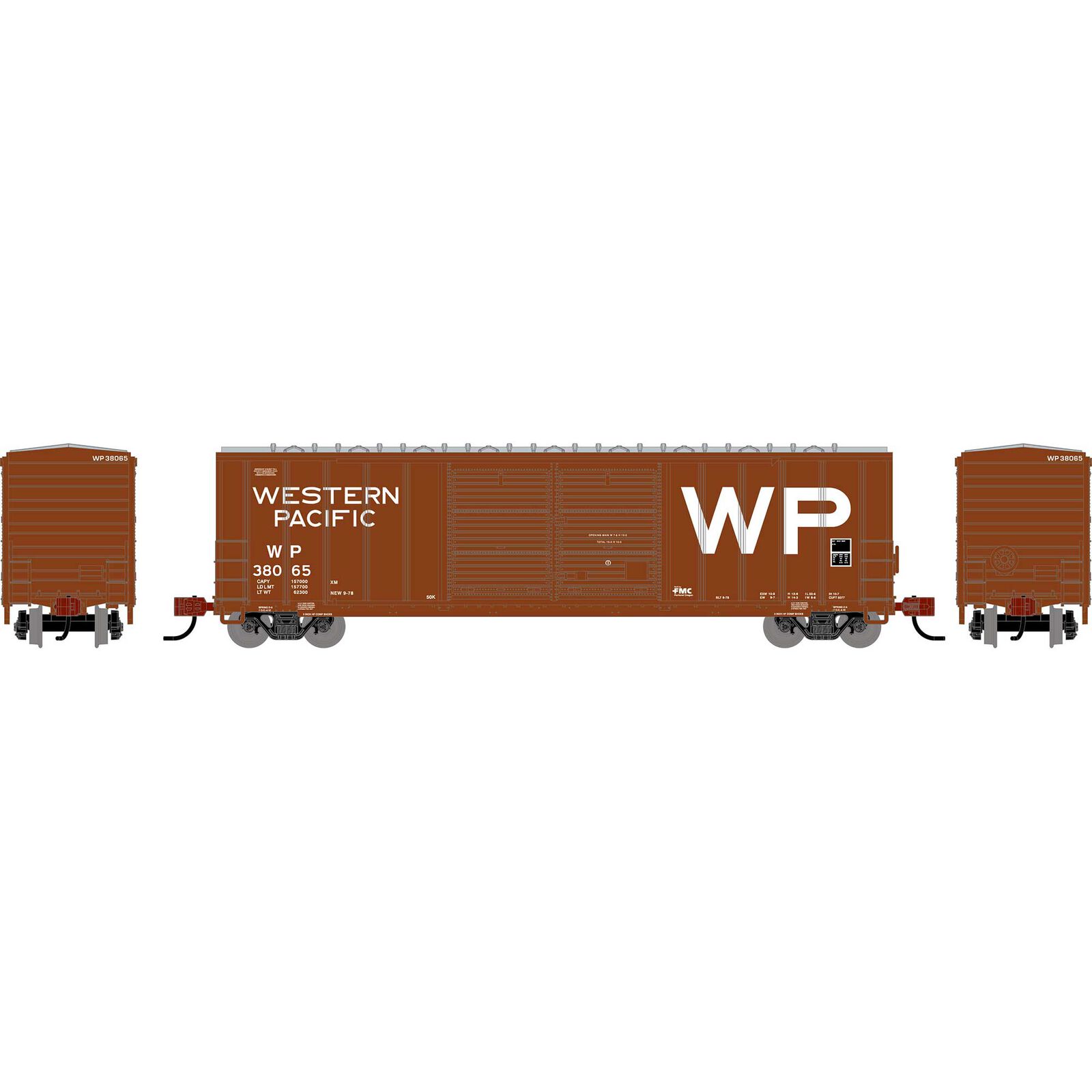 N ATH 50' FMC Centered Double Door Box Car, WP #38065