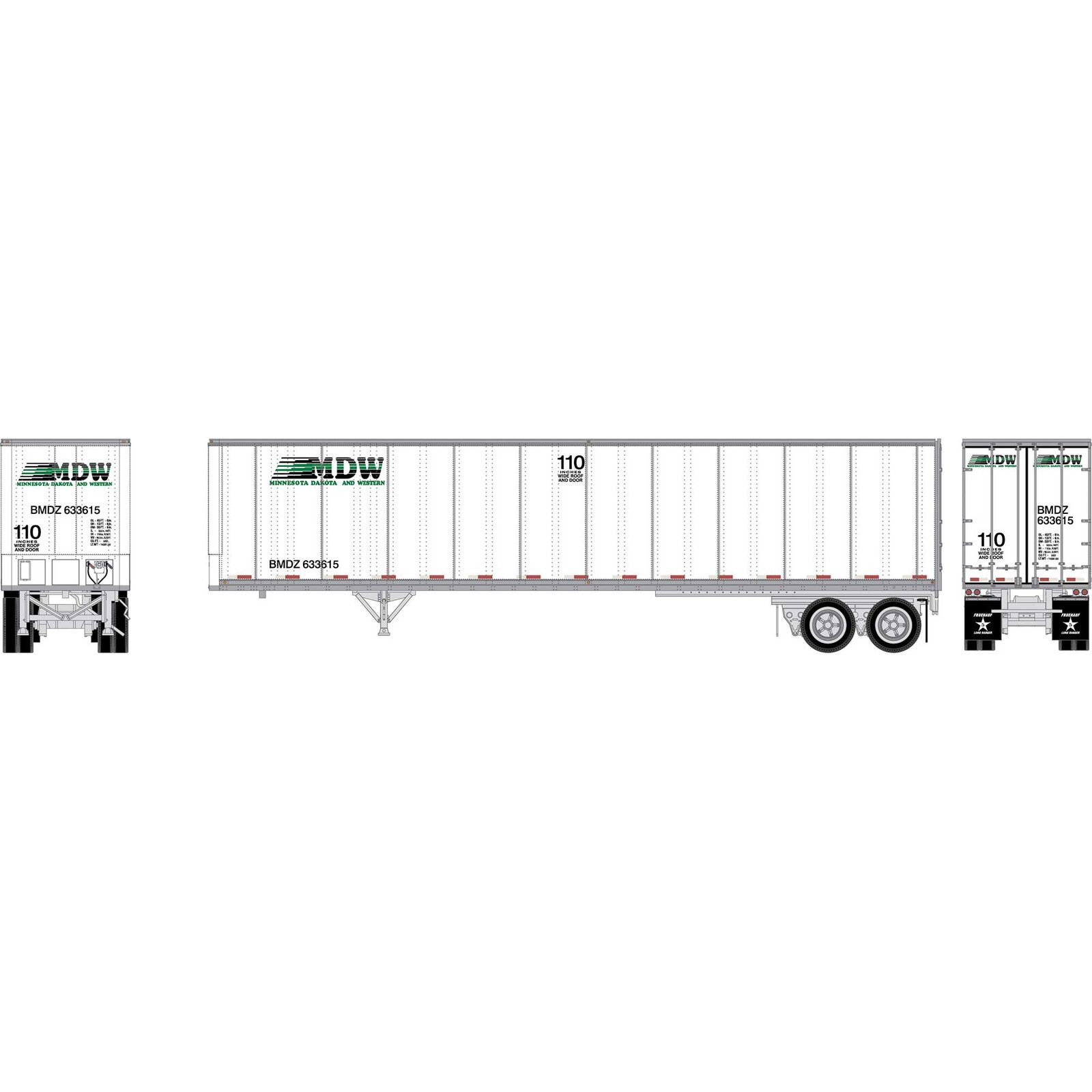 HO ATH 45' Fruehauf Z-Van Trailer Smooth Side, BMDZ #633615