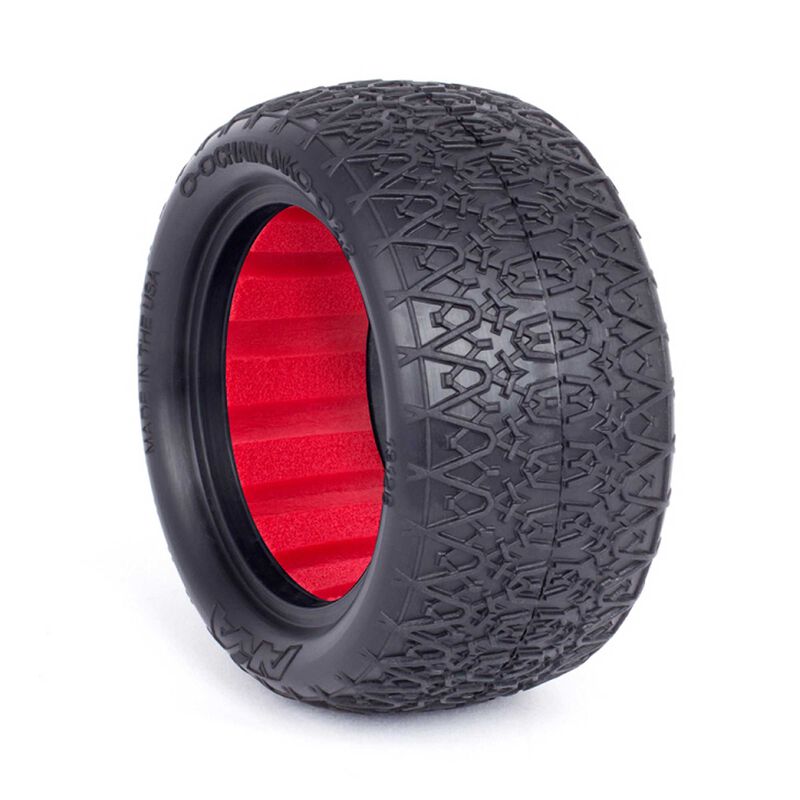 1/10 Chain Link Rear 2.2 Tires, Ultra Soft with Red Inserts (2): Buggy