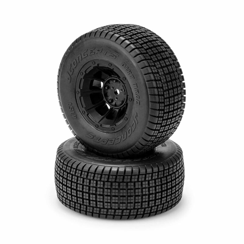 1/10 Dirt Trac 2.2" 2WD Front Pre-Mounted Short Course Truck Tires, Green Compound (2)