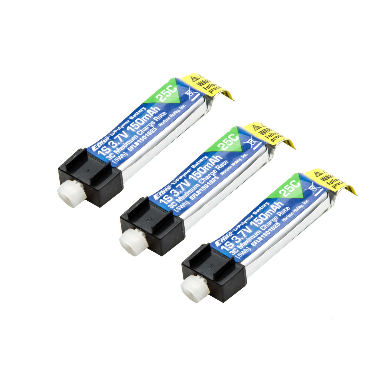 3.7V 150mAh 1S 25C LiPo Battery (3): PH 1.25 (Ultra Micro)