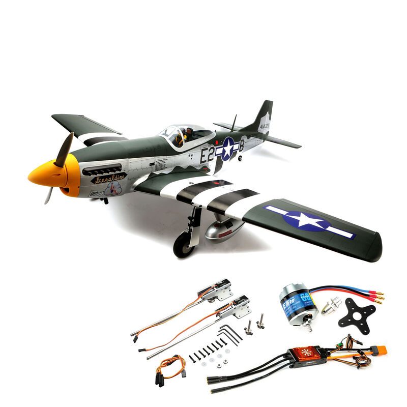 P-51D Mustang 20cc ARF, 69.5" with E-flite Electric Retract Set, Brushless Motor, and Spektrum Smart ESC