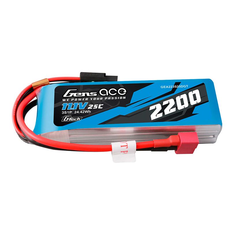 11.1V 2200mAh 25C G-Tech LiPo Battery: Deans