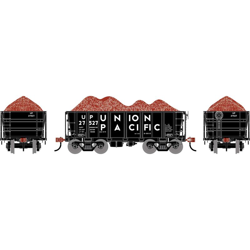 HO 26' PC&F Ore Car Tight-Bottom Low Side with Load, UP #27527