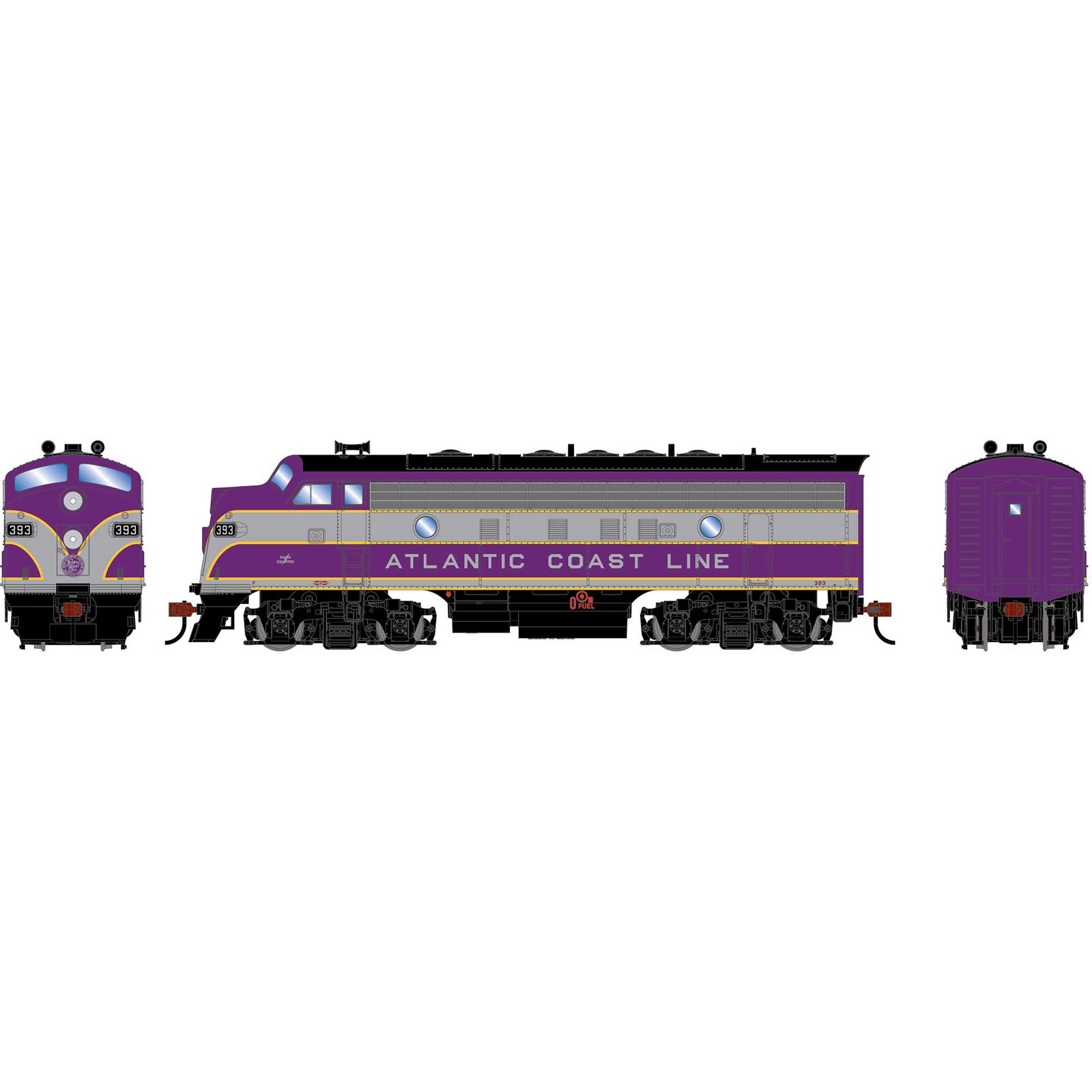 HO RND F7A Locomotive DCC-Ready, ACL #393