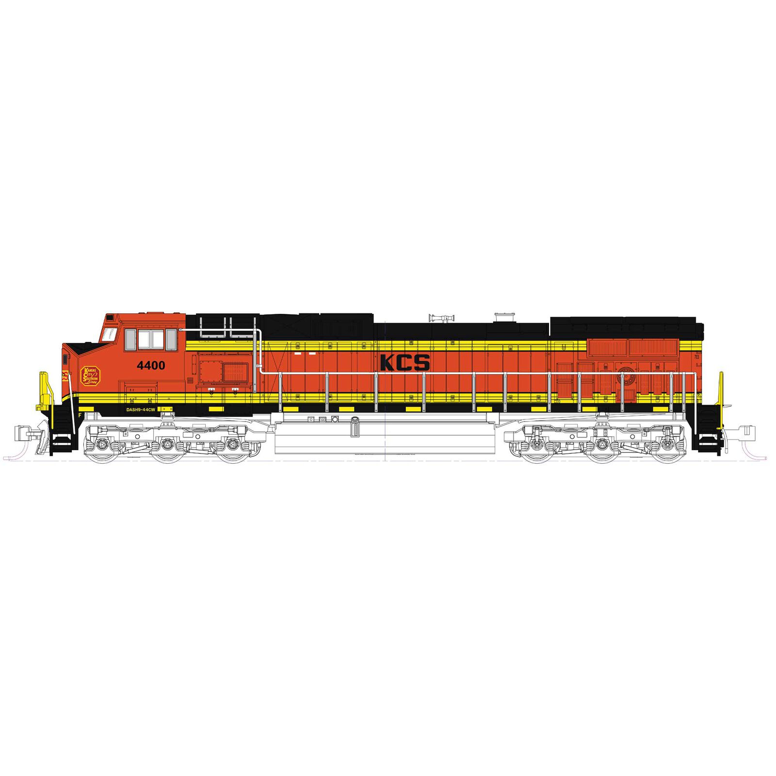 N C44-9W Locomotive, KCS (ex BNSF) #4400