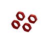 Aluminum Wheel Nut, 24mm, Red (4)
