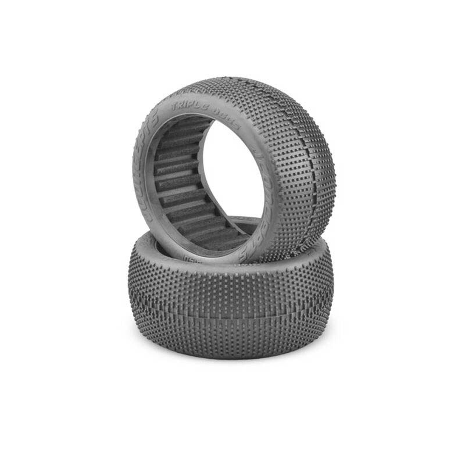 1/8 Triple Dees 4.0” Truggy Tires and Inserts, Blue Compound (2)