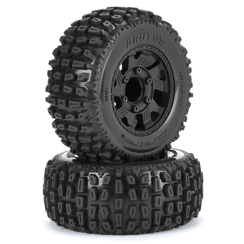 1/10 Brutus F/R 2.8" Monster Truck Tires MTD 12mm Black Ripper (2)