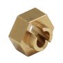 Brass Stock Wheels Hub, 7mm Hex: SCX24