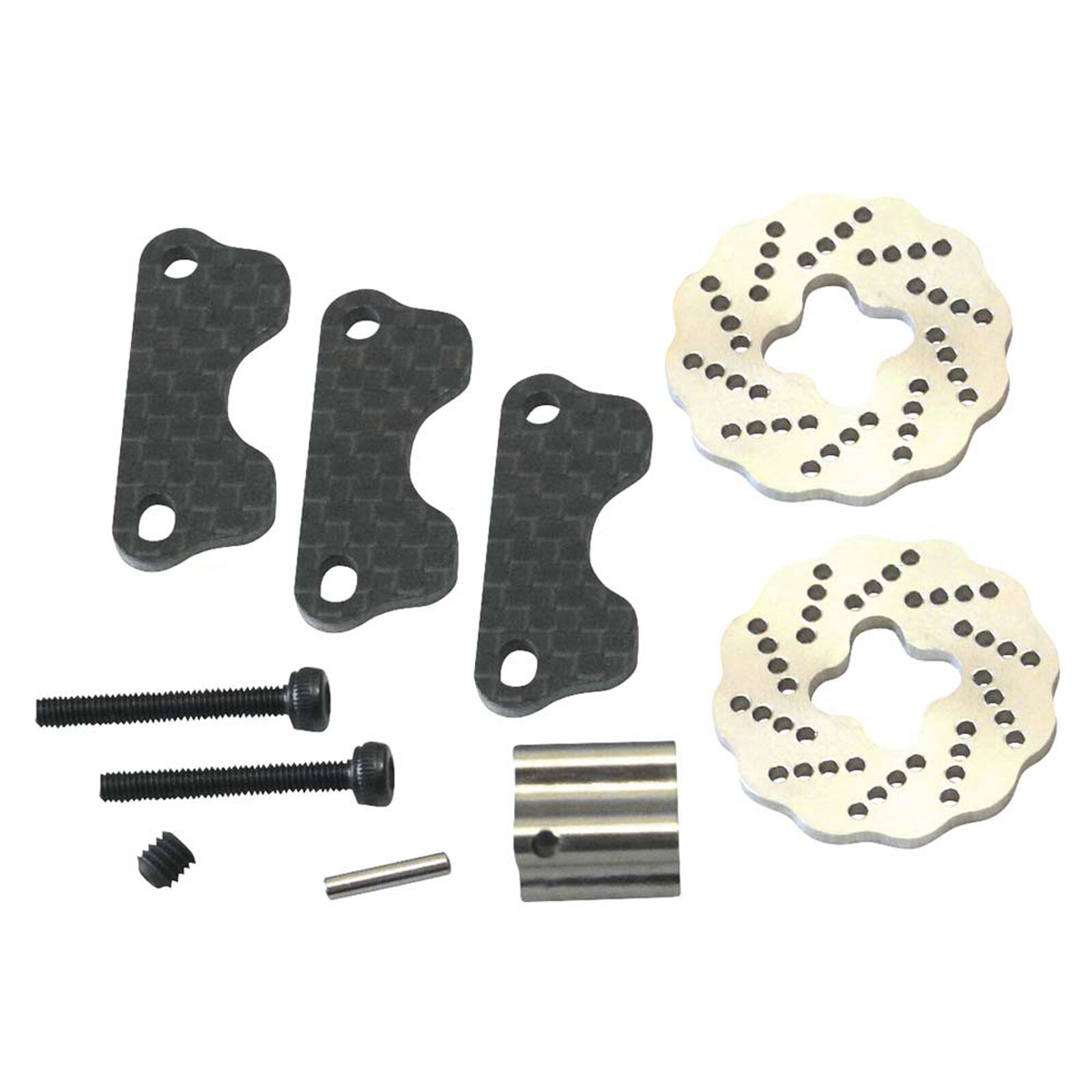 Carbon Dual Steel Wave Brake Disk Kit: Traxxas Jato 3.3