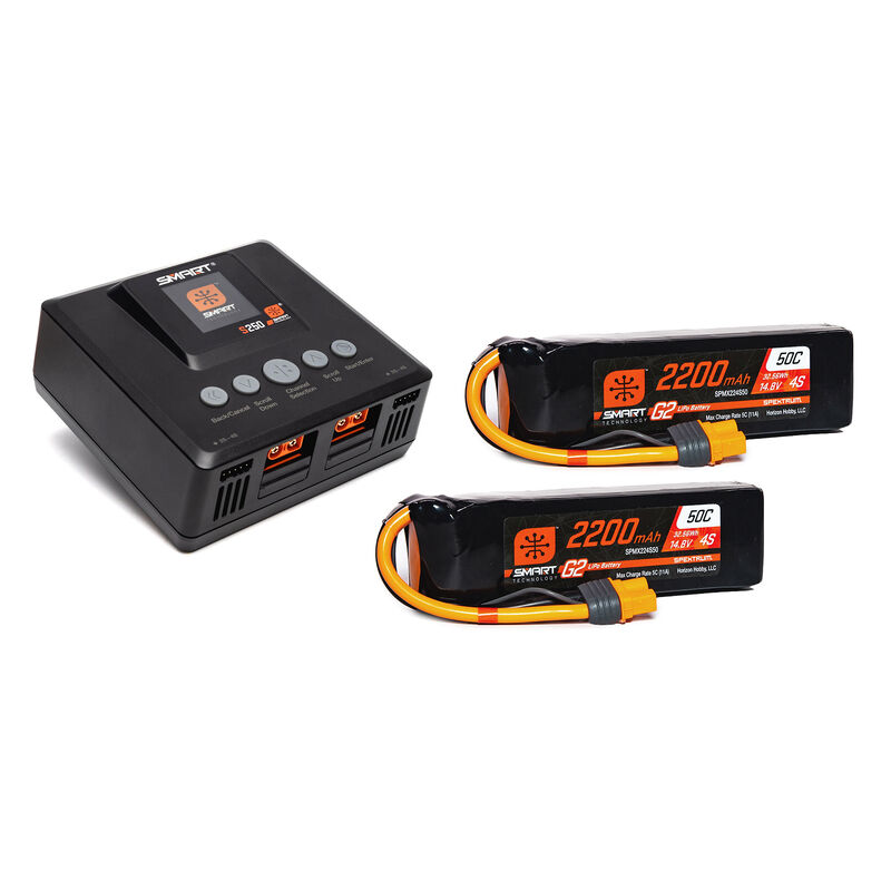 Smart Powerstage Air Bundle: G2 2200mAh 4S 50C LiPo IC3 & S250 Charger (2)