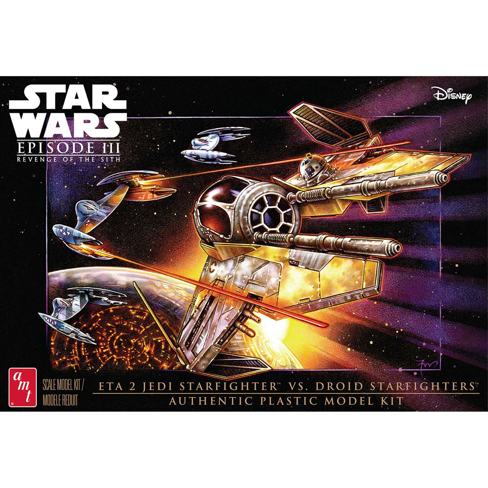 1/48 Star Wars: The Phantom Menace Jedi Starfighter vs Droid Fighters Model Kit