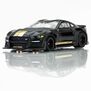 HO Ford Mustang GT500H Mega G+ Slot Car, Black & Gold