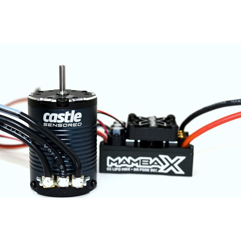 Mamba X Waterproof ESC/1406-1900Kv Sensored Brushless Motor Combo: 4mm Bullet