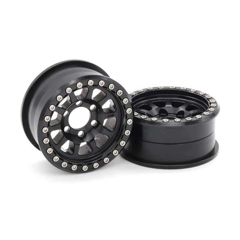 1/10 Battle Born Beadlock Front/Rear 1.9 Rock Crawler Wheels, Black