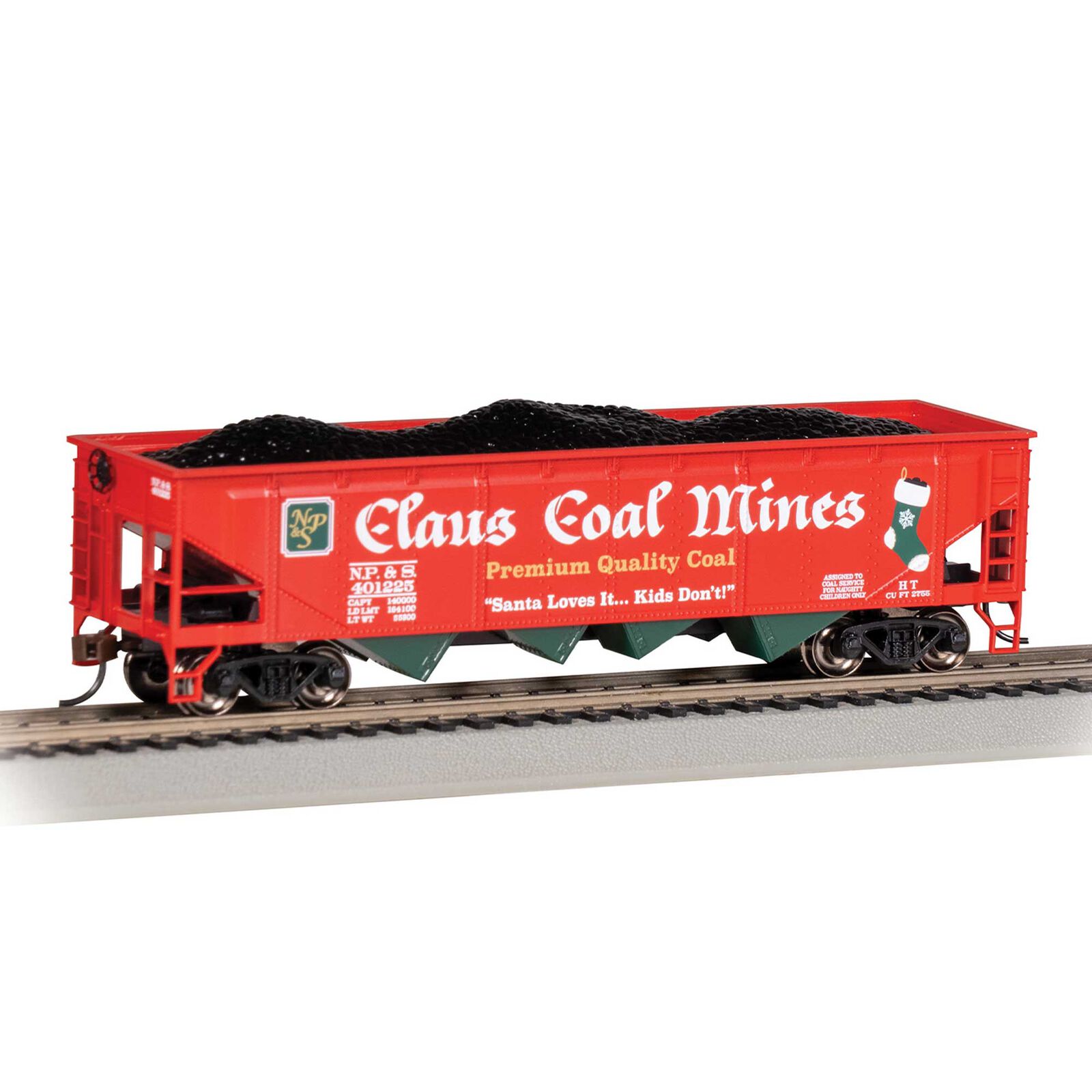 40' Quad Hopper Car - CHRISTMAS - NP&S® CLAUS COAL MINES - HO Scale