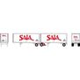 HO ATH 28' Wedge Trailers w/Dolly, Saia Trailers #281692/2873722; Dolly #10457