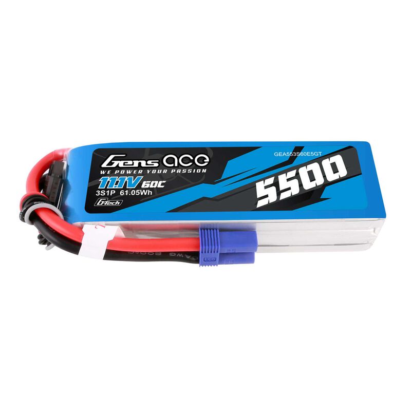 11.1V 5500mAh 3S 60C G-Tech LiPo Battery: EC5