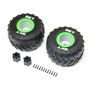 BKT 2.6" Monster Truck Tire, Med, Premount, Green (2): LMT 2.0