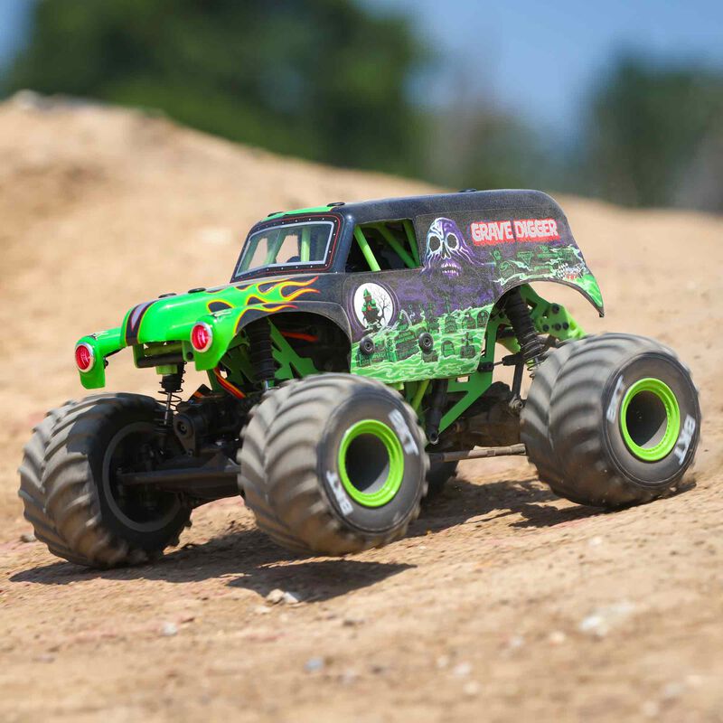 1/18 Mini LMT Grave Digger 2S 4X4 RTR Brushed Monster Truck (Battery & Charger Included),  Green