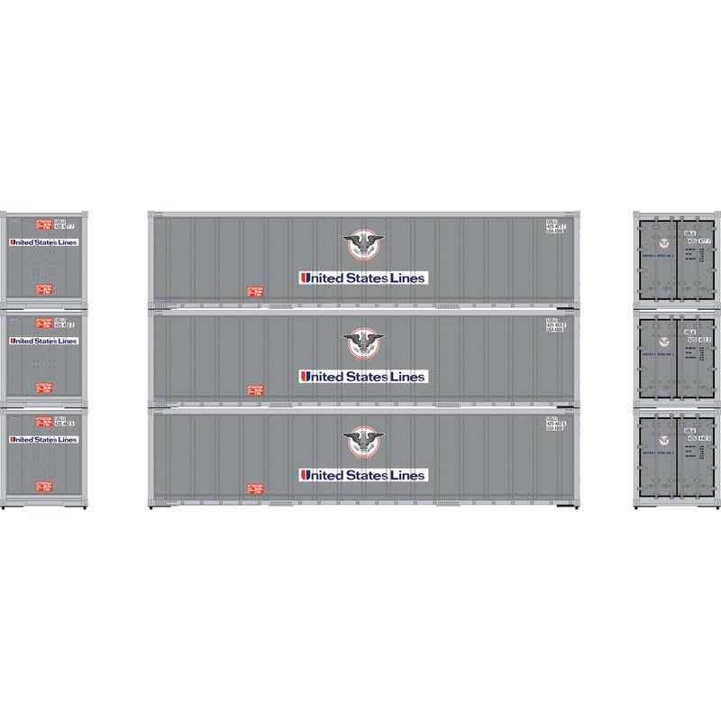 HO 40' Smooth Side Containers, USLU #2 (3)