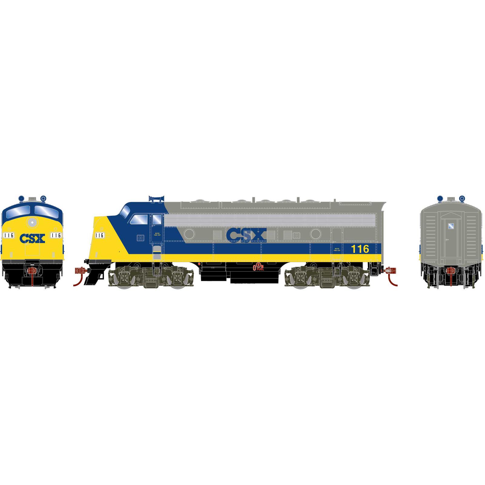 HO RND F7A Locomotive DCC-Ready, CSXT #116