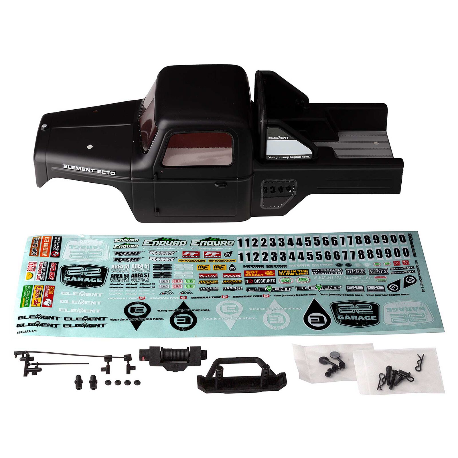 1/10 Pre-Painted Enduro Ecto Body Set, Black