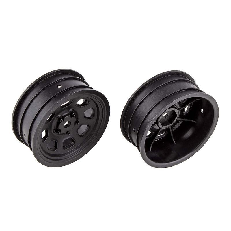 1/10 2.2" 2WD Front Dirt Oval Wheels, Black (2)