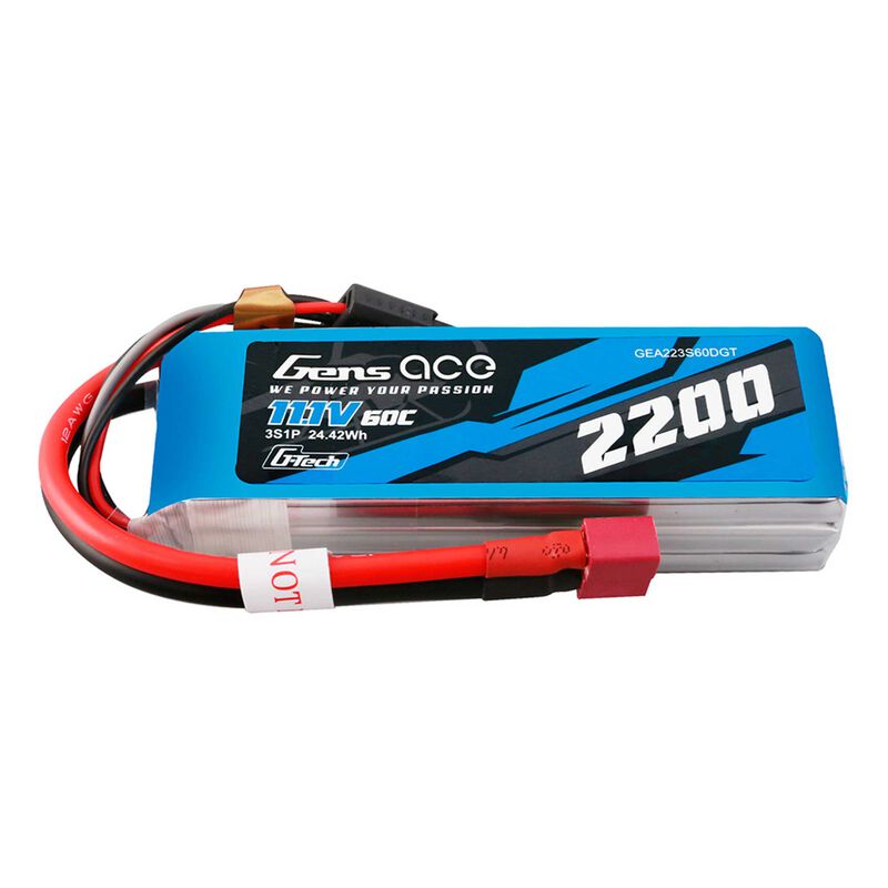 11.1V 2200mAh 60C G-Tech LiPo Battery: Deans