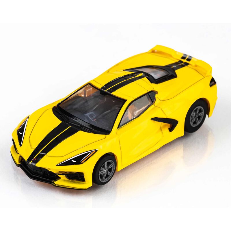 HO Chevy Corvette C8 Mega G+ Slot Car, Accelerated Yellow