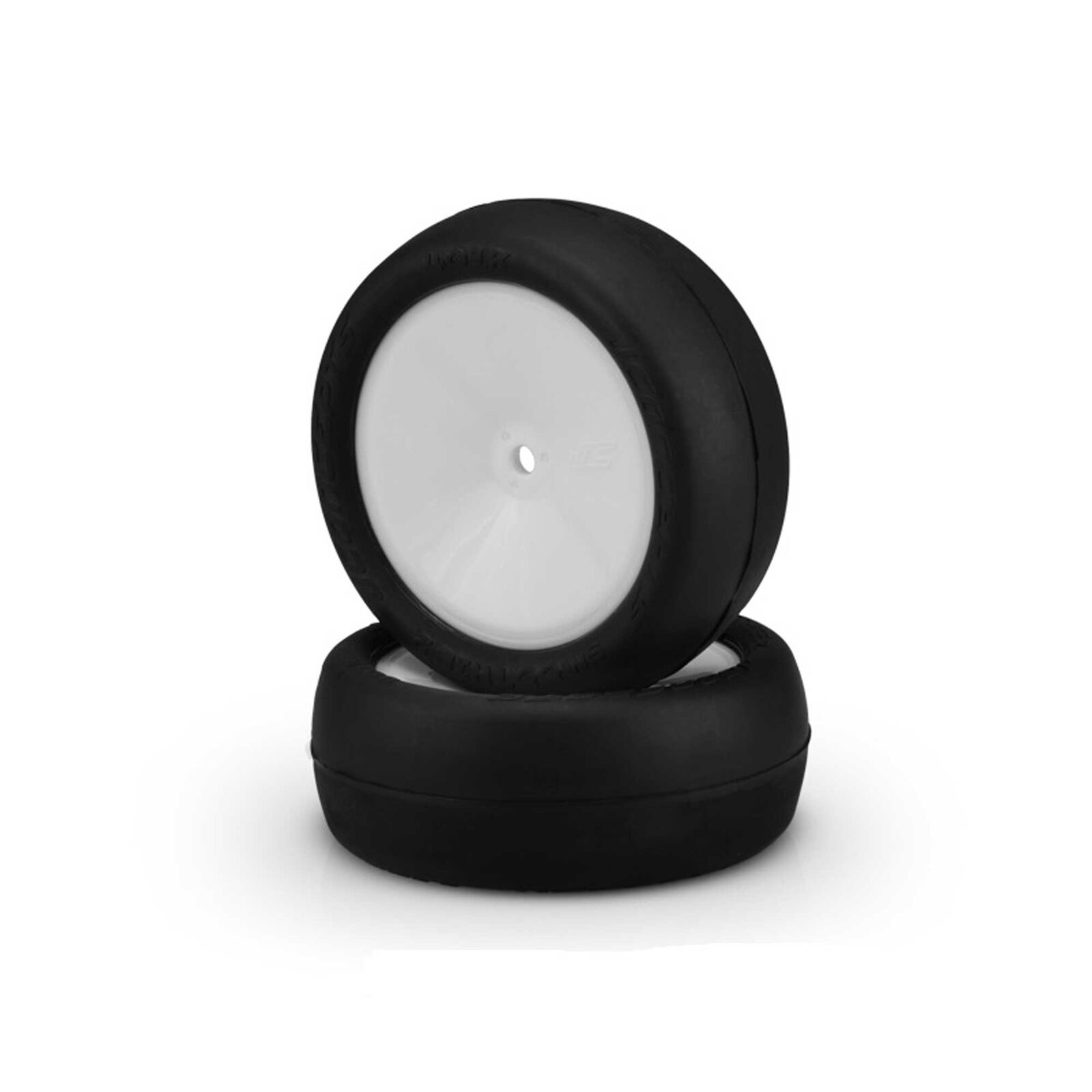 1/10 Smoothie 2 2.2” Pre-Mounted Front 2WD Buggy Tires, White Wheels, Silver Compound (2)