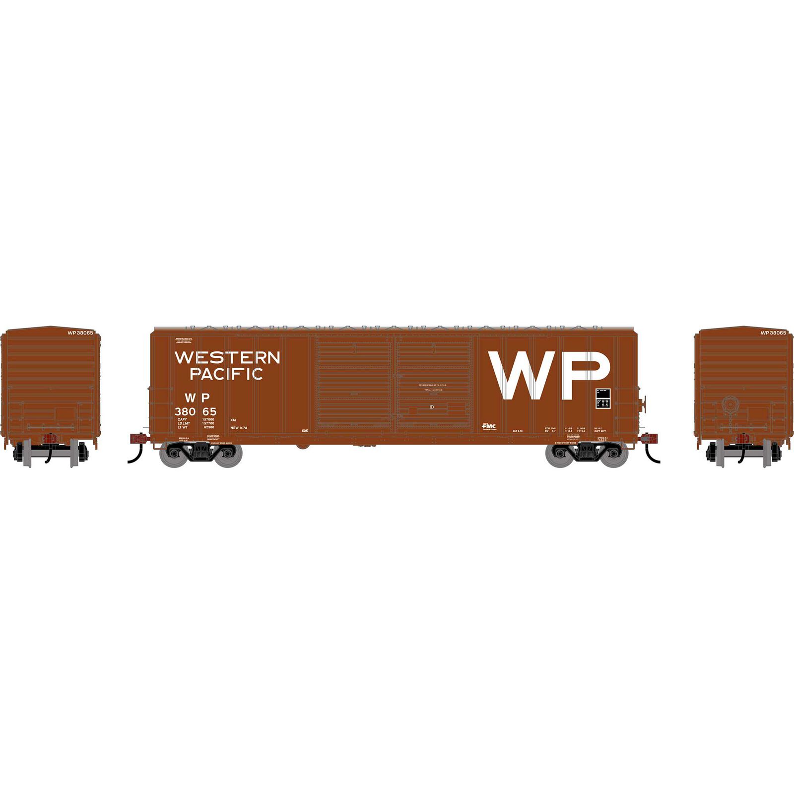 HO ATH 50' FMC 5077 Centered Double Door Box Car, WP #38065