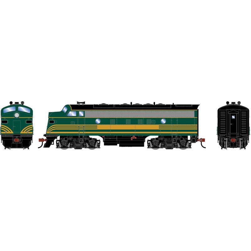 HO RND F7A Locomotive DCC-Ready, Painted Unlettered/Swept Multiple Stripes