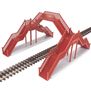 O Scale Single Track Pedestrian Crosswalk - Red