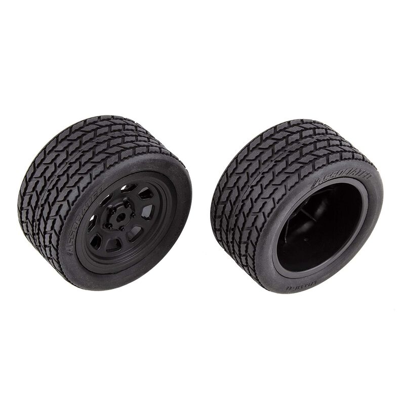 Pre-Mounted Rear Wheels with Street Stock Tires, 1/10 Team Associated SR10
