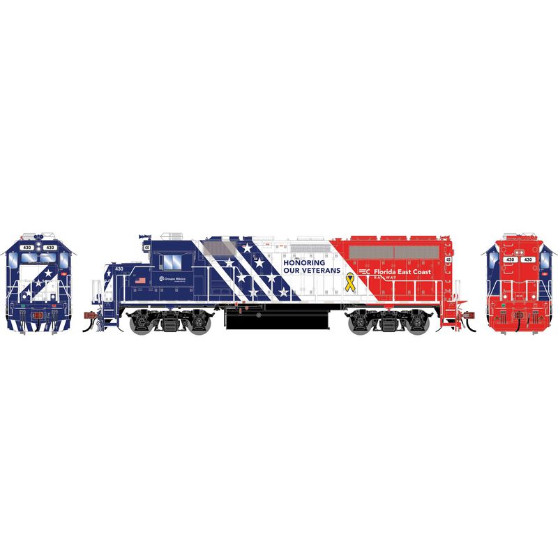 HO GP40-2 Locomotive, FEC 'Honoring Our Veterans' #430