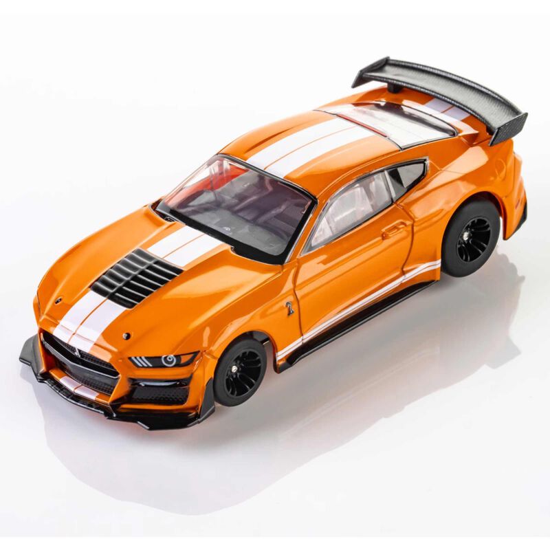 HO 2021 Ford Shelby GT500 Mega G+ Slot Car, Twister Orange & White