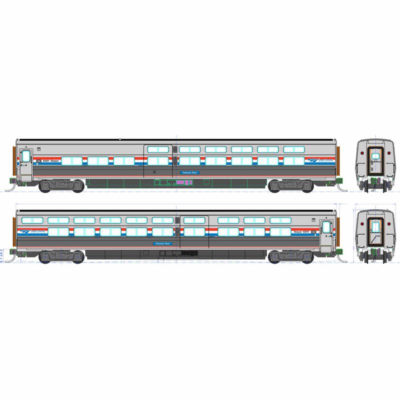 HO Amtrak Viewliner II Sleeper Phase III #62518 Susquehanna River w/ lights
