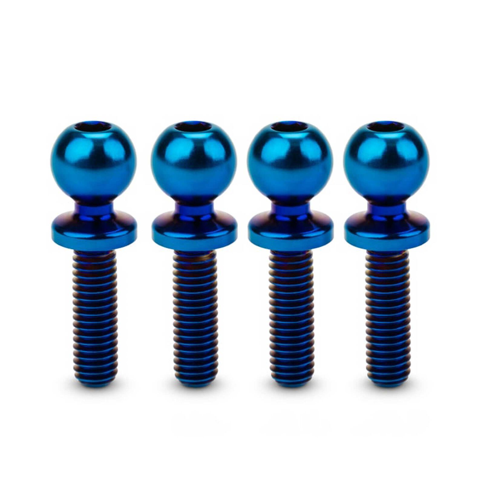 Revolted Titanium Ball-Studs, 5.5 x 10mm, Burnt Blue (4)