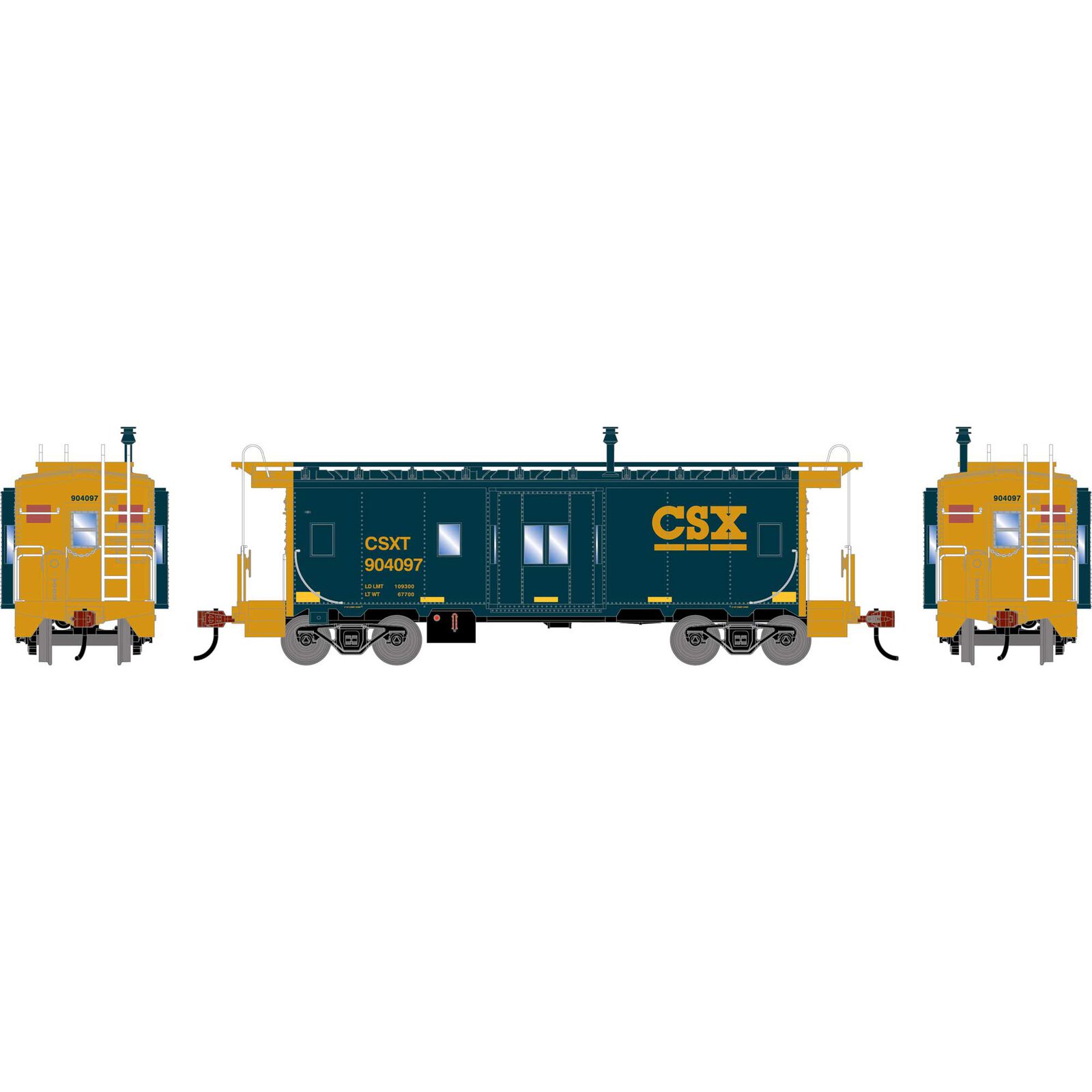 HO ATH Bay Window Caboose, CSX #904097