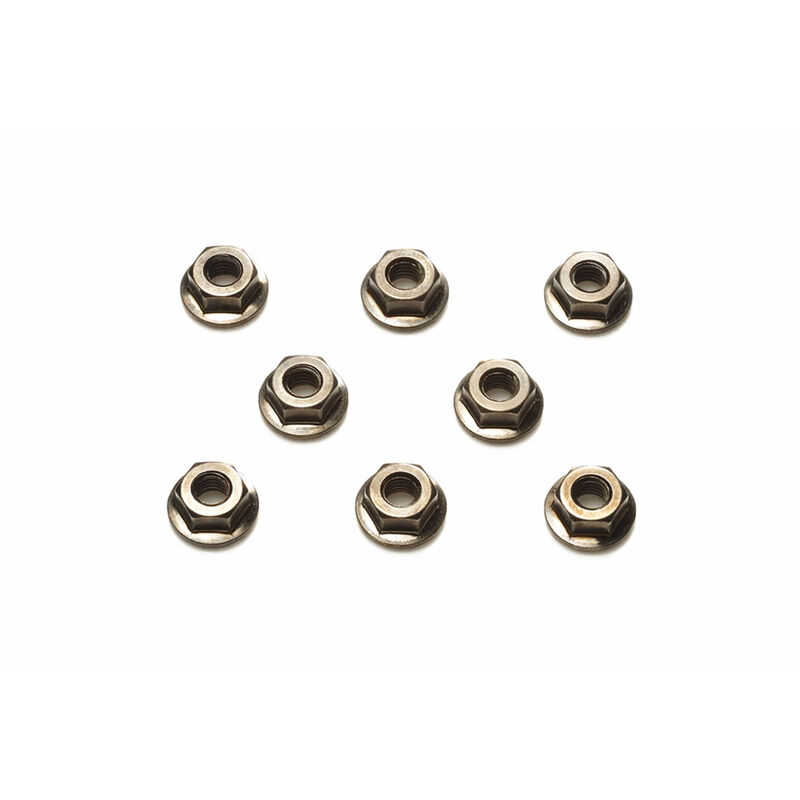 Serrated Wheel Nut 4mm Black (8)