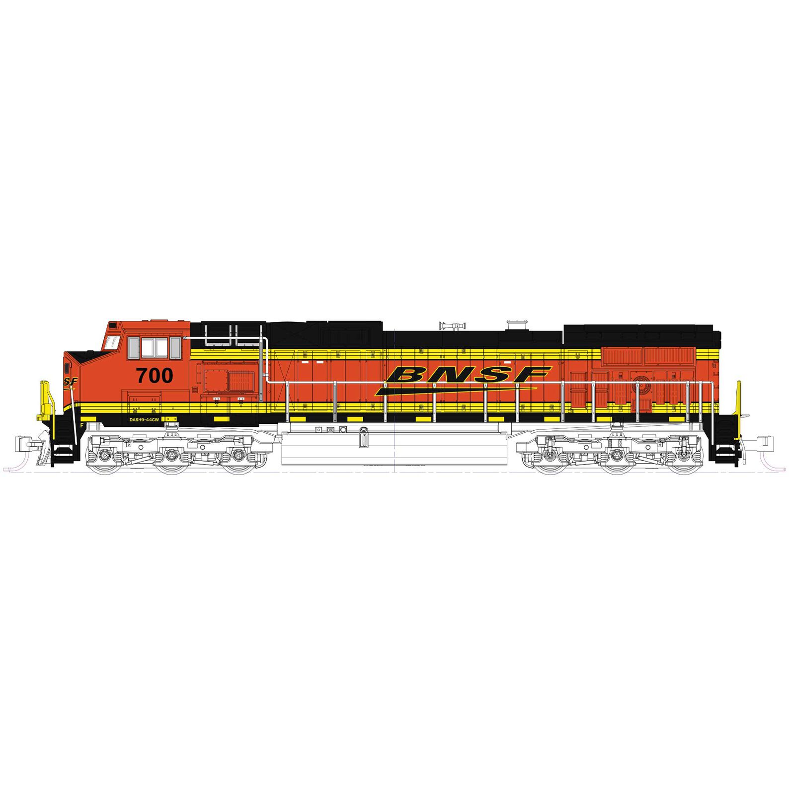 N C44-9W Locomotive, BSNF Swoosh #700