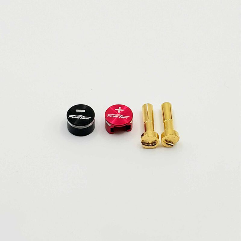LowPro Bullet Plug Grips with 4mm Bullets, Black/ Red