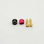 LowPro Bullet Plug Grips with 4mm Bullets, Black/ Red
